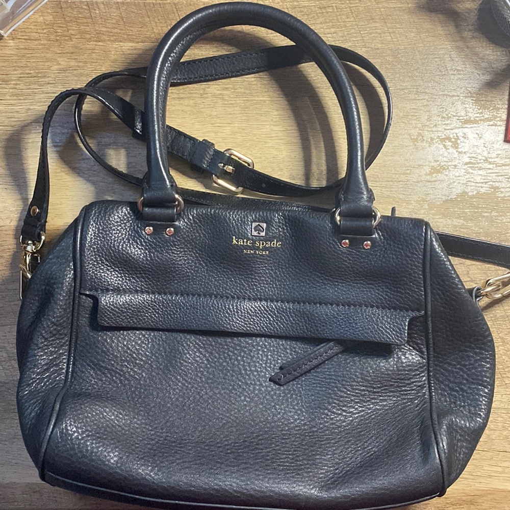 Kate Spade black pebble leather crossbody purse